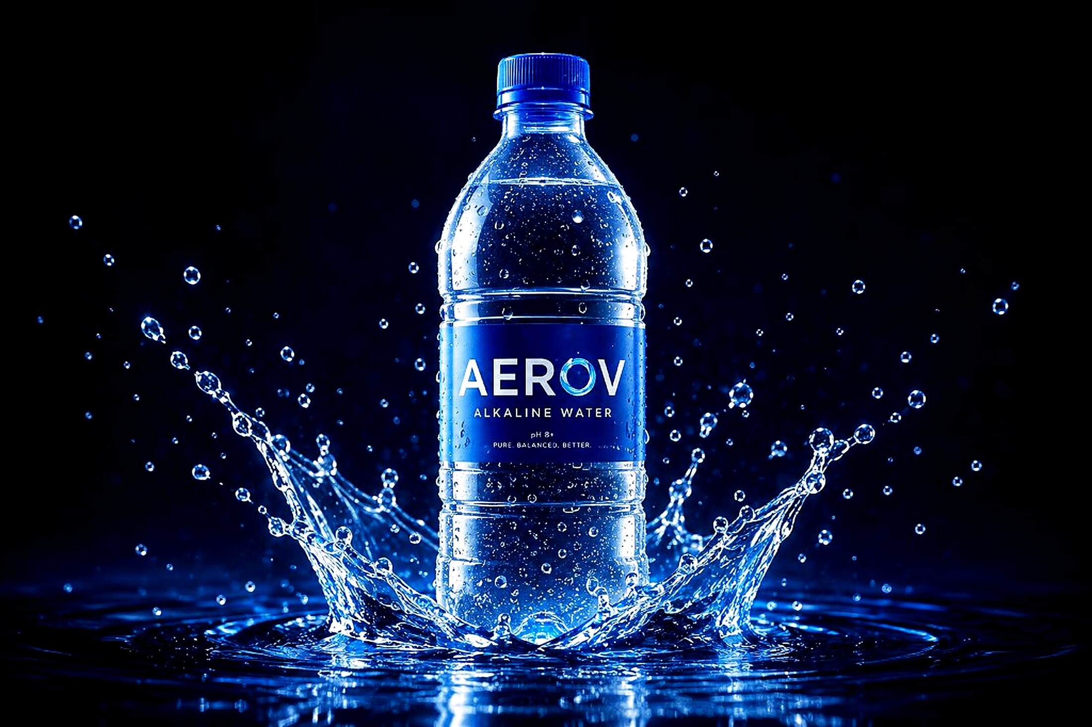 AEROV Alkaline Water bottle with water splash