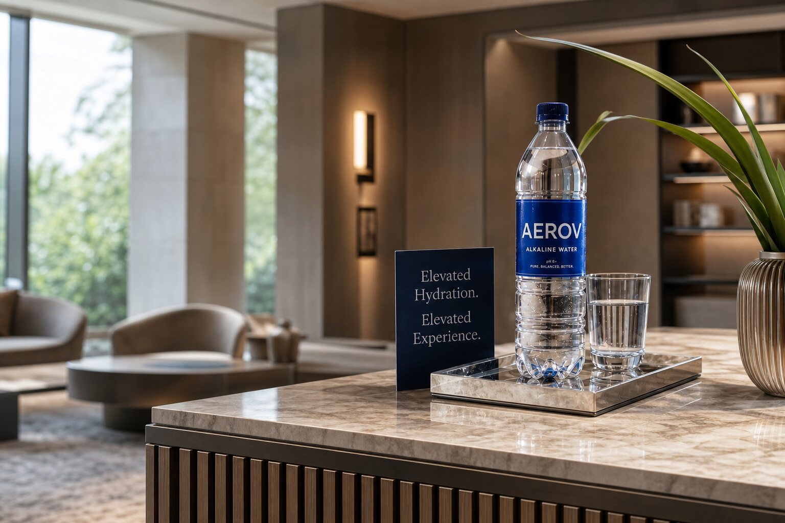 AEROV water bottle in a residential society lobby